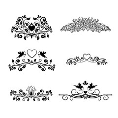 vector vintage page decor with crowns arrows floral elements