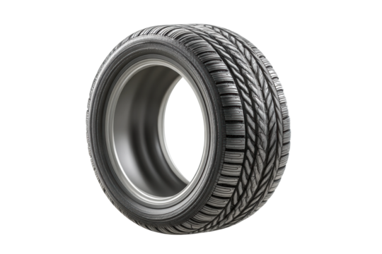 PNG High-performance all-season tire with tread pattern and steel rim