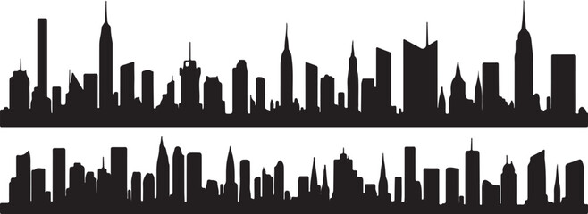 Fototapeta premium Downtown Skyline Silhouette