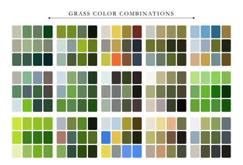 Natural grass color palette with green tones, ideal for eco design, nature themes, and backgrounds.