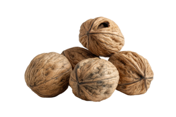 PNG Pile of raw walnuts isolated on black background