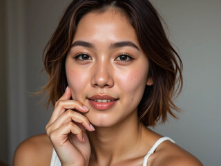 Sensual Young Adult Woman – Elegant Beauty and Feminine Confidence Concept in Portrait Photography

