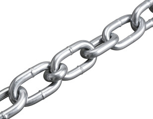 Obraz premium Gleaming silver links of a heavy duty metal chain create a powerful visual of strength and connection.