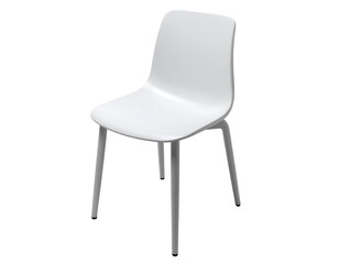 A sleek, contemporary white chair with a minimalist design stands ready for modern interiors.