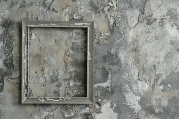 High Resolution Image of Grey Squared Frame with Stucco Background