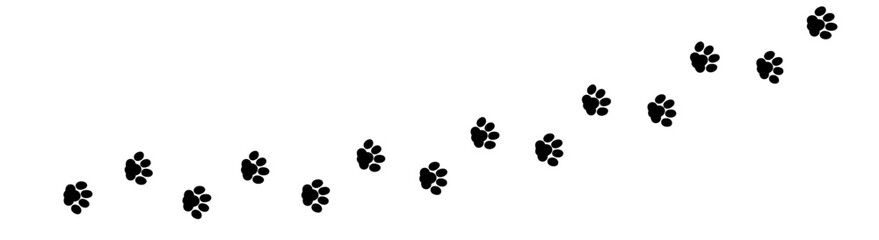 Paw Print Silhouette Icon — Black Vector Illustration