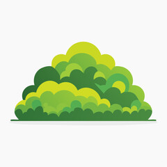 Fototapeta premium Vibrant Green Bush Illustration Lush Foliage Clipart for Nature Designs