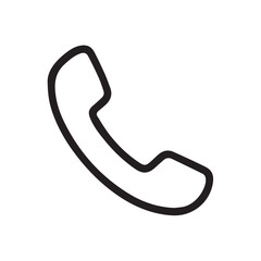 Simple and clear, the vector icon features a telephone receiver in black and white with bold outlines, ideal for digital and social media use.

