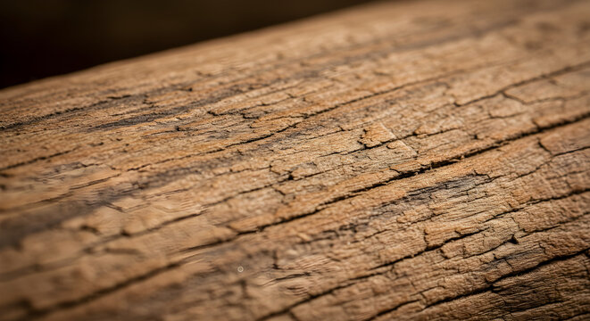Close-up Photograph of a Rustic Brown Wood Texture