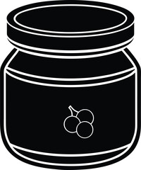 Glass jar of berry jam or preserve homemade sweet treat