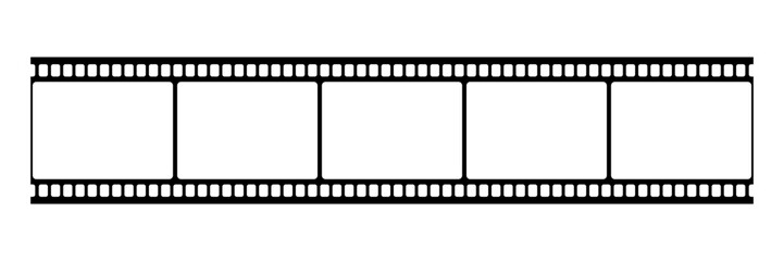 Film strip. Retro picture with film strip icon. Film strip roll. Video tape photo film strip frame vector. 