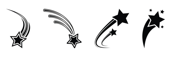 Obraz premium Shooting star icon vector illustration