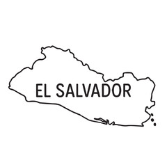 A minimalist vector map of El Salvador, created in black and white with bold black outlines, perfect for educational, geographic, or digital design use.

