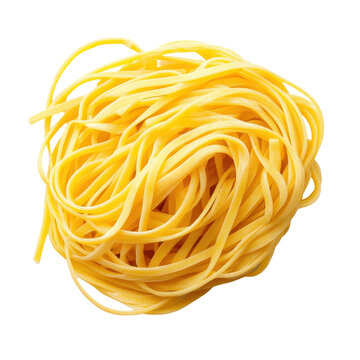 Fresh linguine pasta isolated against a clean Transparent background perfect for culinary inspiration, Linguine pasta isolated onisolated on PNG background
