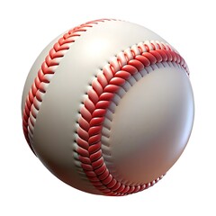 White baseball with red stitching sport