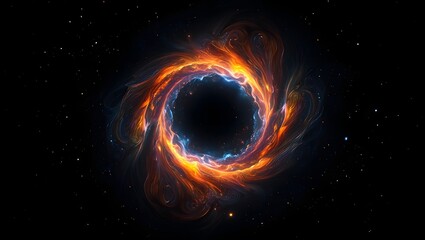 Black hole in deep space with swirling nebula galaxy cosmic background wallpaper art