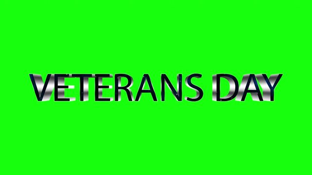 Veterans Day Concept Text. Veterans Day Message Green Background. 4K Video Animation Style
