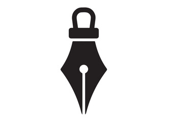 pen tool logo silhouette vector, pen tool icon logo vector design, fountain pen tool logo vector, black writing pen tool logo vector silhouette, Pen nib logo silhouettes vector on a white background 