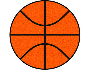 An iconic orange basketball featuring its distinctive textured surface and classic black seams, ready for play.