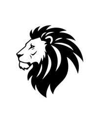Fototapeta premium lion head silhouette, lion, head, vector, cartoon, illustration, silhouette, icon, nature, king, black