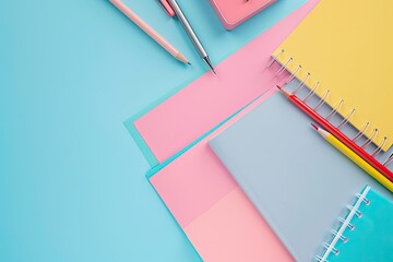 Clear Pixel Picture of Colorful Stationery Flatlay