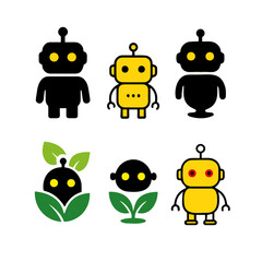 natural tree robot vector