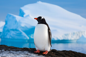 Naklejka premium penguin on the beach