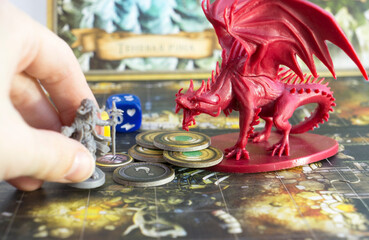 Playing Descent board game, role playing game, dungeons and dragons, dnd