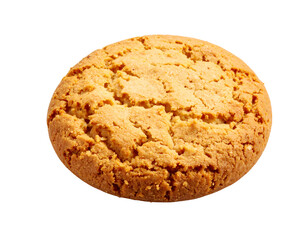 An inviting golden-brown cookie, freshly baked and wonderfully textured, offers a comforting, sweet delight.