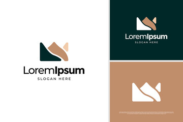 Landscape of river, creek and valley logo design template. Nature logo vector design