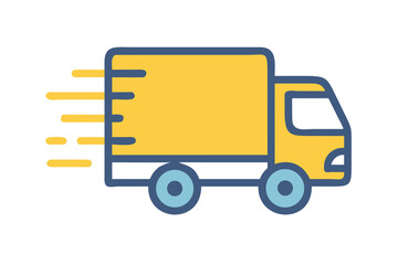 Cargo truck icon. Represent fast and reliable transportation
