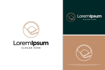 Landscape of river, creek and valley logo design template. Nature logo vector design