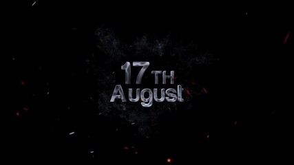 Video of smoke text effect showing 17th august