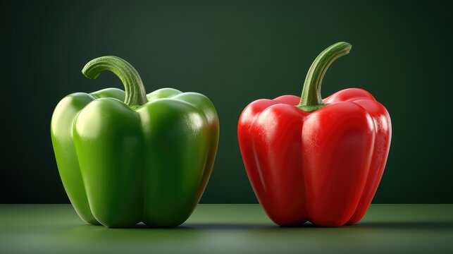 vibrant red and green bell peppers