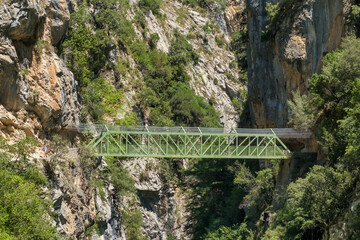Ruta del Cares Hiking Trail in Picos de Europa in Summer, Northern Spain