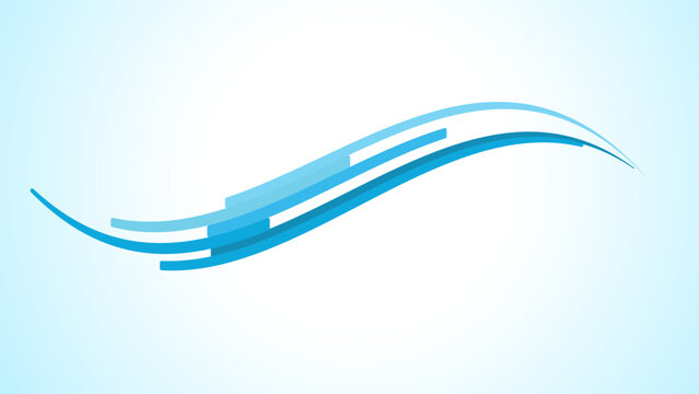 Abstract shape flag wave backdrop element vector blue color theme
