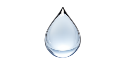 A crystal clear droplet glistens isolated on transparent background  gracefully