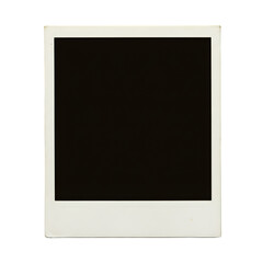 Blank, old Polaroid photo frame isolated on white or transparent background