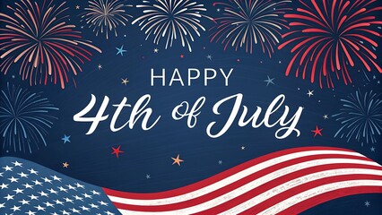 4th of July fireworks celebration with night sky and festive lights in Independence Day background