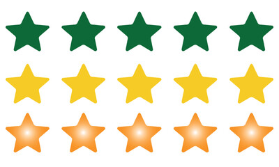 Customer rating stars green yellow orange for review feedback satisfaction level