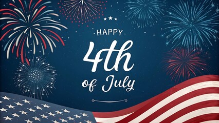 4th of July fireworks celebration with night sky and festive lights in Independence Day background