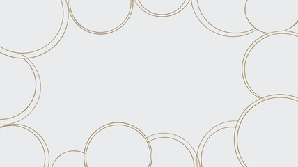 Obraz premium A minimalistic background featuring overlapping circles with gold outlines on a light gray surface