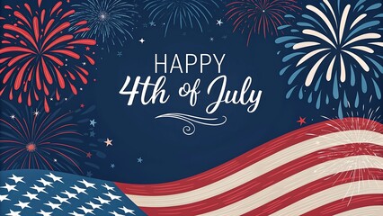 4th of July fireworks celebration with night sky and festive lights in Independence Day background