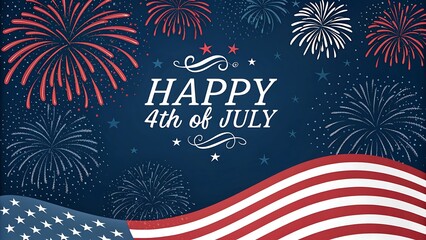 4th of July fireworks celebration with night sky and festive lights in Independence Day background