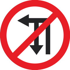 no left and U turn and straight ahead, road sign Vector graphic of a usa No U or Left Turn highway sign.