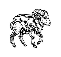 Black and white Cyborg Sheep logo