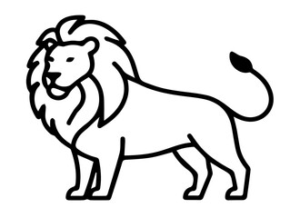 Obraz premium vector illustration of a cartoon lion, vector, wild, silhouette, illustration, white, isolated, wildlife, nature