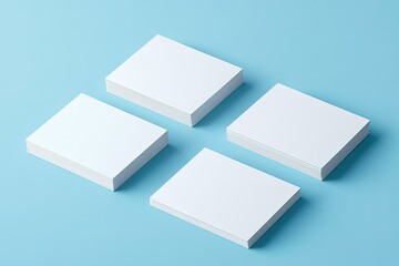 Flawless Visual of Blank Business Cards on a Blue Background