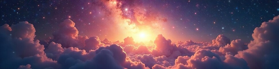 A celestial dome shimmers with ethereal light, creating a mystical and serene atmosphere Perfect for meditation, spirituality, and fantasy themes , nebula, enchanting, aura
