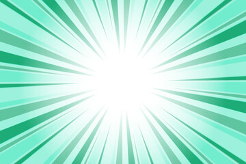 Obraz premium Abstract green sunburst background. Sun rays backdrop. Radial green background with sun rays. Summer vector illustration.
